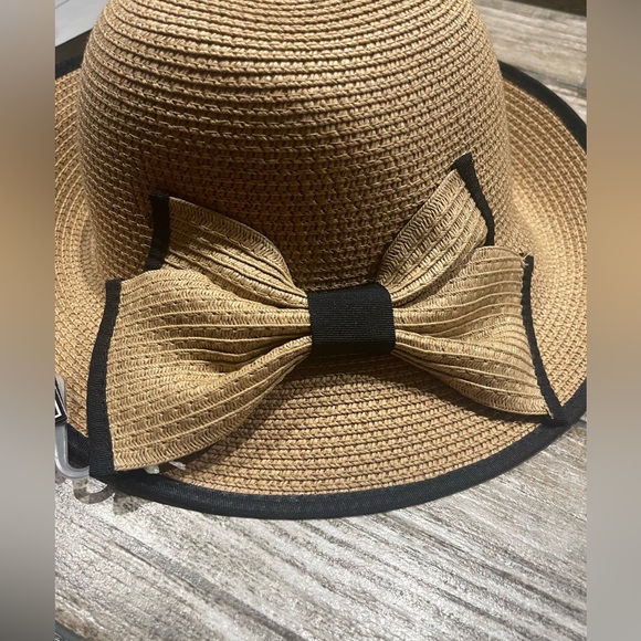 Summer Bow Hat Packable NWT Tan/black UPF 50+ One Size - Picture 5 of 10